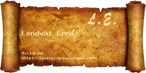 Lendvai Ernő névjegykártya