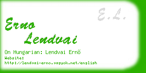 erno lendvai business card